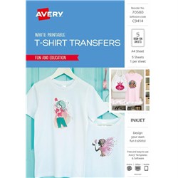 Avery IJ76 T-Shirt Transfers Inspired A4 White T Shirts PK5_2